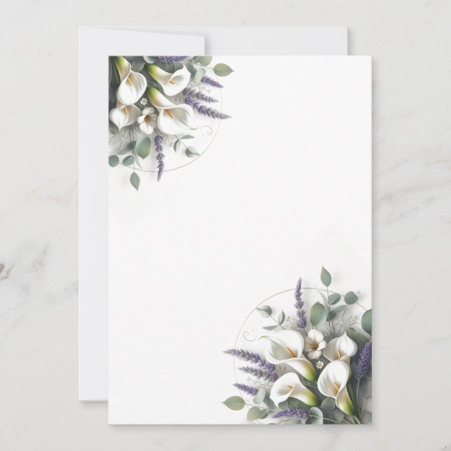 Calla Lilies and Lavender Invitation (Front)