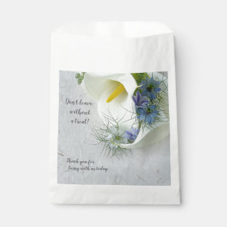 Calla lilies and nigella flowers favour bags