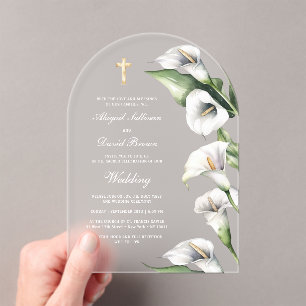 Calla Lilies Arch Wedding Acrylic Invitations