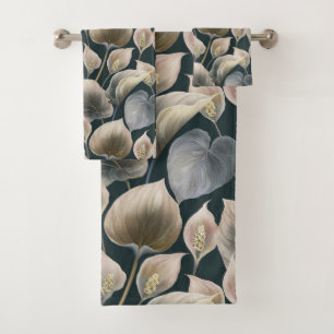 Calla lilies bath towel set