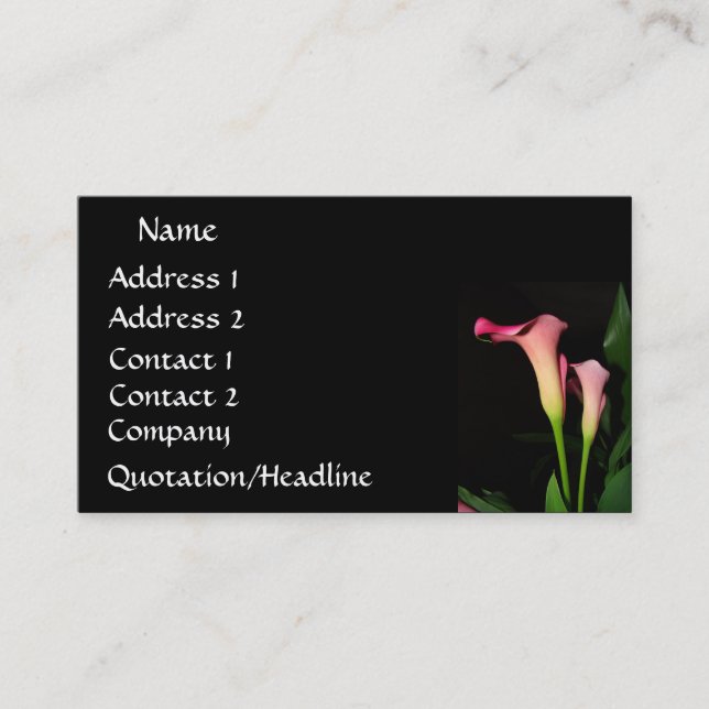 Calla Lilies Business Card (Front)