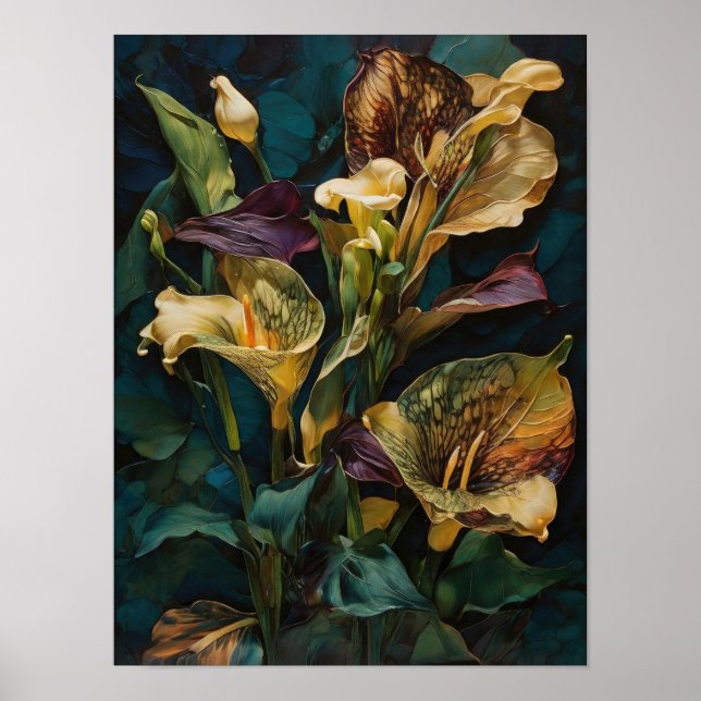 Calla lilies - flowers digital art poster (Front)
