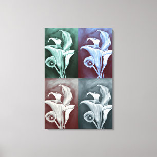 Calla Lilies in Bohemian Pattern Canvas Print