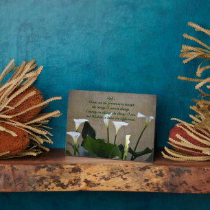 Calla Lilies Inspirational Serenity Prayer Plaque