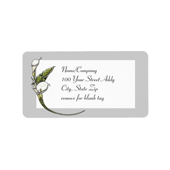 Calla Lilies Label (Front)