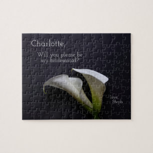 Calla lilies on a dark background jigsaw puzzle