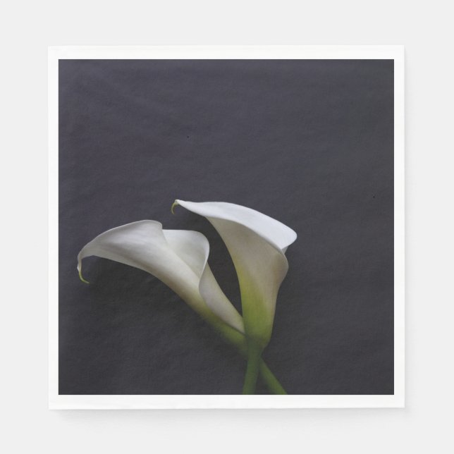 Calla lilies on a dark background napkin (Front)