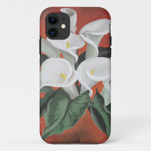 Calla Lilies On A Red Background Case-Mate iPhone Case