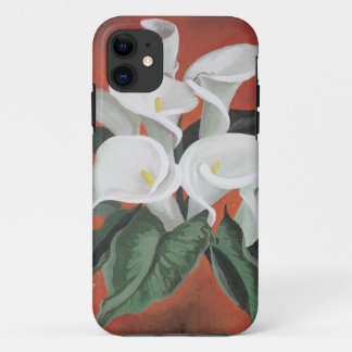 Calla Lilies On A Red Background Case-Mate iPhone Case