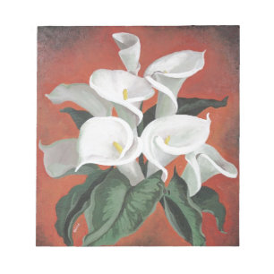 Calla Lilies On A Red Background Notepad