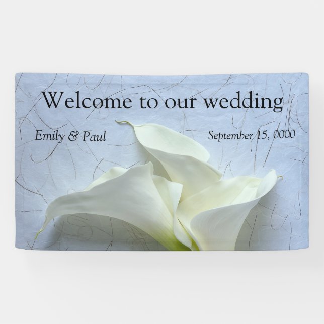 Calla lilies on decorative background banner (Horizontal)