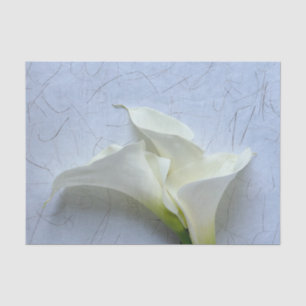 Calla lilies on decorative background tissue paper