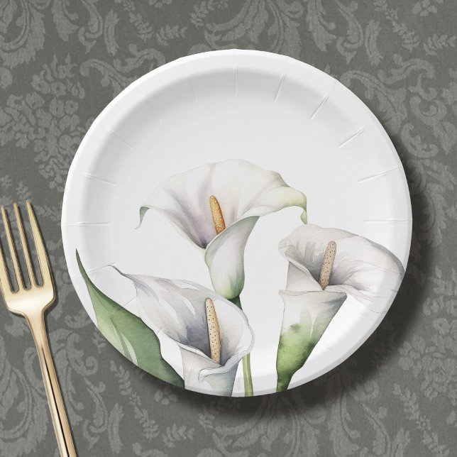 Calla lilies paper plate (Creator Uploaded)