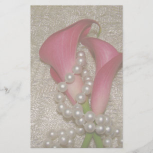 Calla Lilies & Pearls Stationery