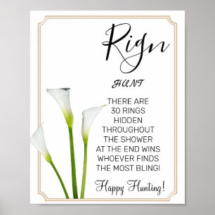 Calla Lilies Ring Ring bridal shower game sign