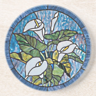 Calla Lilies Stain Glass Look Coaster