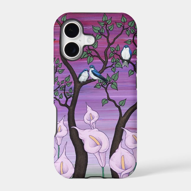 "calla lilies & tree swallows" iphone 5 case (Back)