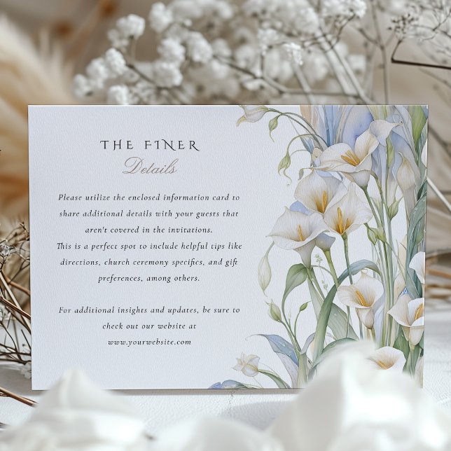 Calla Lilies Wedding Information Card (Creator Uploaded)