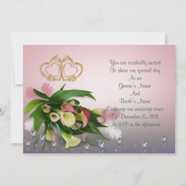 Calla lilies Wedding Invitation elegant (Front)