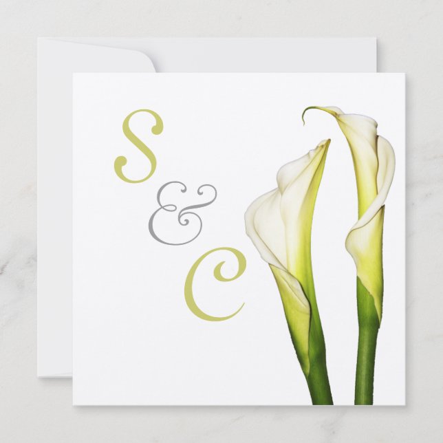 Calla lilies, wedding Invitations (Front)