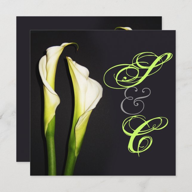 CALLA LILIES WEDDING INVITATIONS/DIY BACKGROUND INVITATION (Front/Back)