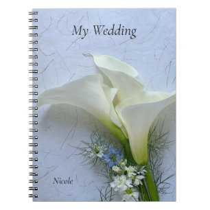Calla lilies with nigella and stock flowers  notebook