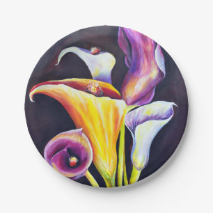 Calla Lillies Paper Plate