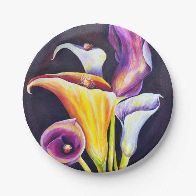 Calla Lillies Paper Plate (Front)