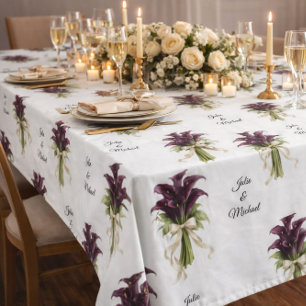 Calla Lillies Wreath Wedding Decor Newlyweds Tablecloth
