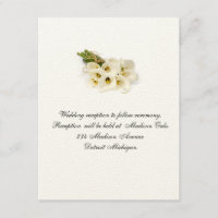Calla Lilly Wedding Invitation Reception card