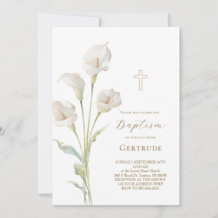 Calla lily Baptism Invitation