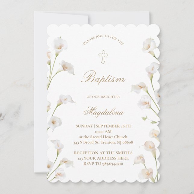 Calla lily | Baptism Invitation (Front)