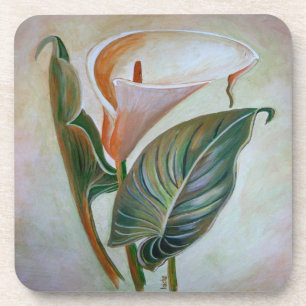 Calla Lily Beautiful Botanical Art Coaster