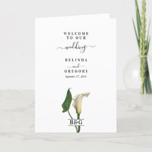 Calla Lily Botanical Wedding Order of Service Programme