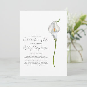 Calla Lily Celebration of Life Funeral Invitation