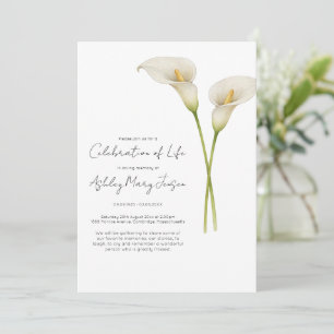 Calla Lily Celebration of Life Funeral Invitation