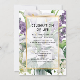 Calla Lily Celebration of Life Invitation