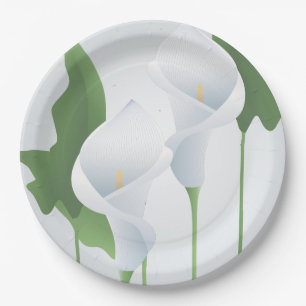 Calla Lily Floral Paper Plates