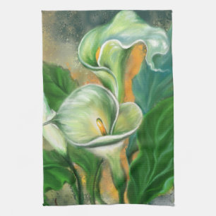 Calla Lily Flower Kitchen Towel Painting