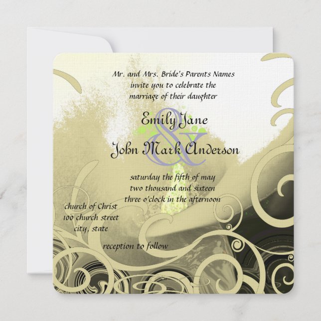 Calla Lily Flower Wedding Invitation (Front)