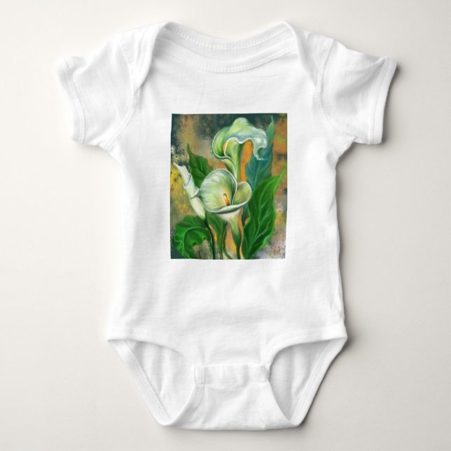 Calla Lily Flowers Baby Bodysuit (Front)