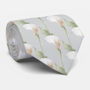 Calla Lily flowers pattern on any colour backgroun Tie