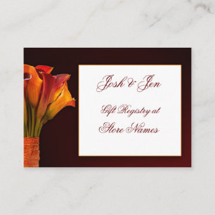 Calla lily gift registry wedding card