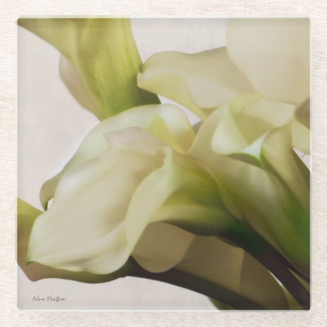 Calla Lily Glass Coaster (Front)