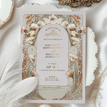 Calla Lily Gold Foil Wedding Invitation by Mucha F<br><div class="desc">Art Nouveau Vintage wedding invitations by Alphonse Mucha in a floral, romantic, and whimsical design. Victorian flourishes complement classic art deco fonts. Please enter your custom information, and you're done. If you wish to change the design further, simply click the blue "Customise It" button. Thank you so much for considering...</div>