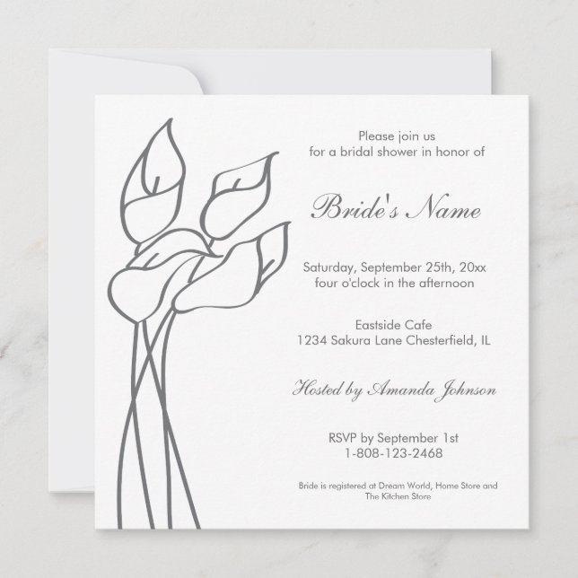 Calla Lily Invite (Front)