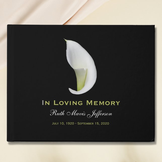 Calla Lily Memorial or Funeral Guest Book (Creator Uploaded)