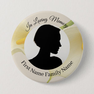 Calla lily memorial photo button