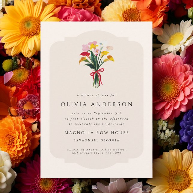 Calla Lily Modern Colourful Wedding Bridal Shower Invitation (Creator Uploaded)