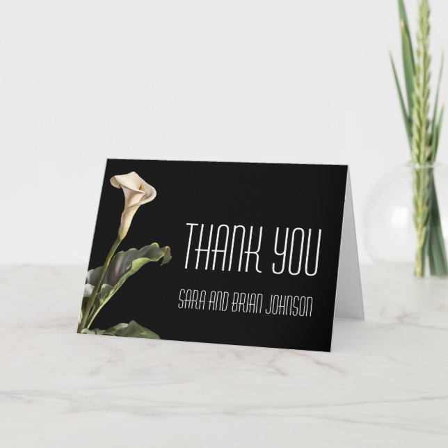 Calla Lily Modern Floral Thank You Card (Front)